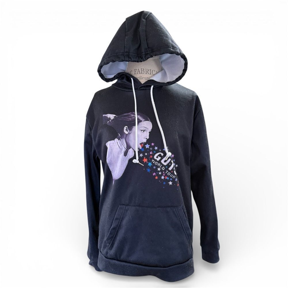 Olivia Rodrigo Guts World Tour Black Graphic Pullover Hoodie Size Small